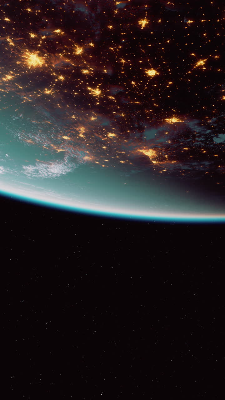 la tierra por la noche desde el espacio