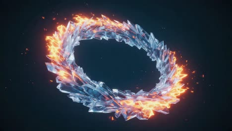 Abstract Crystal Ring of Ice and Fire