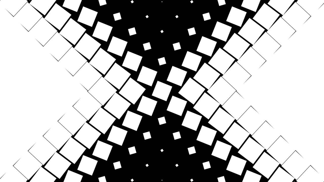 Dynamic Black and White Geometric Squares Transition