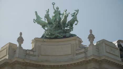 sculpture immortalité devançant le temps from the grand palace in paris, close up