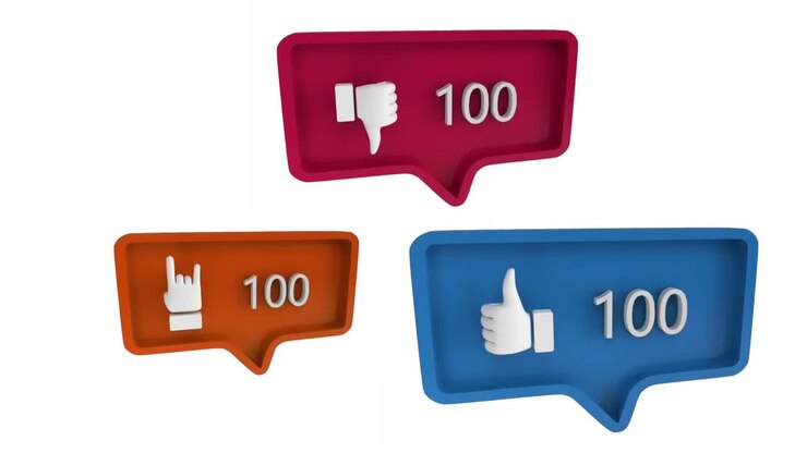 Icone con conteggio in aumento sui social media