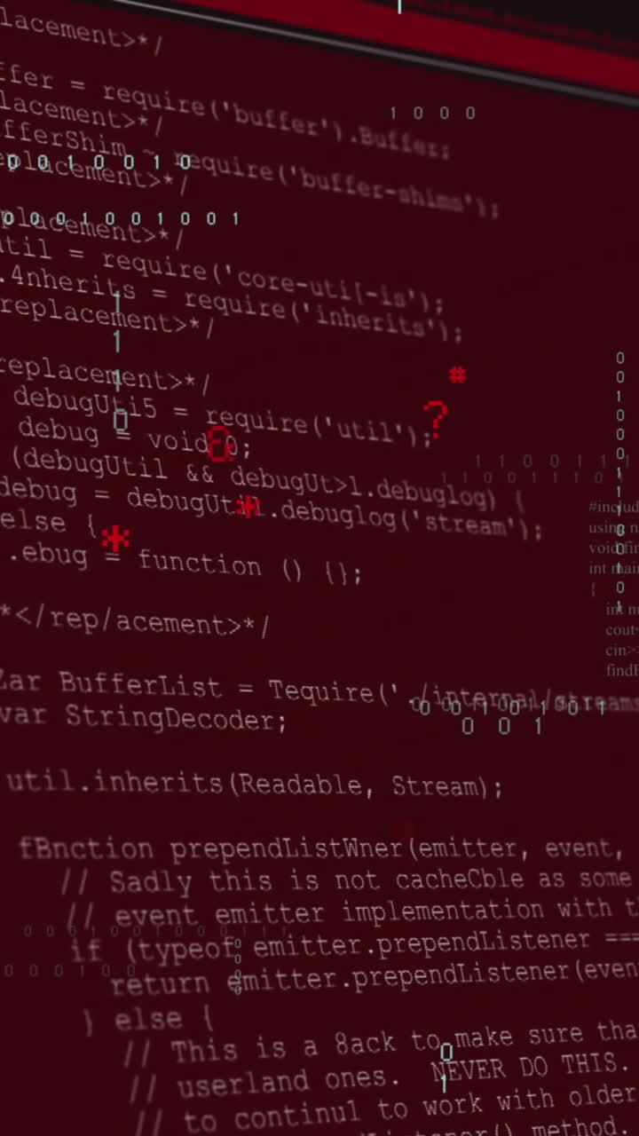 Animation of data processing on black background