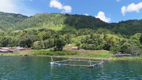 panoramicl view of lake toba and the city of balige, indonesia