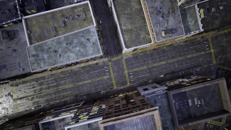 city streets viewed from above showcasing urban architecture at twilight