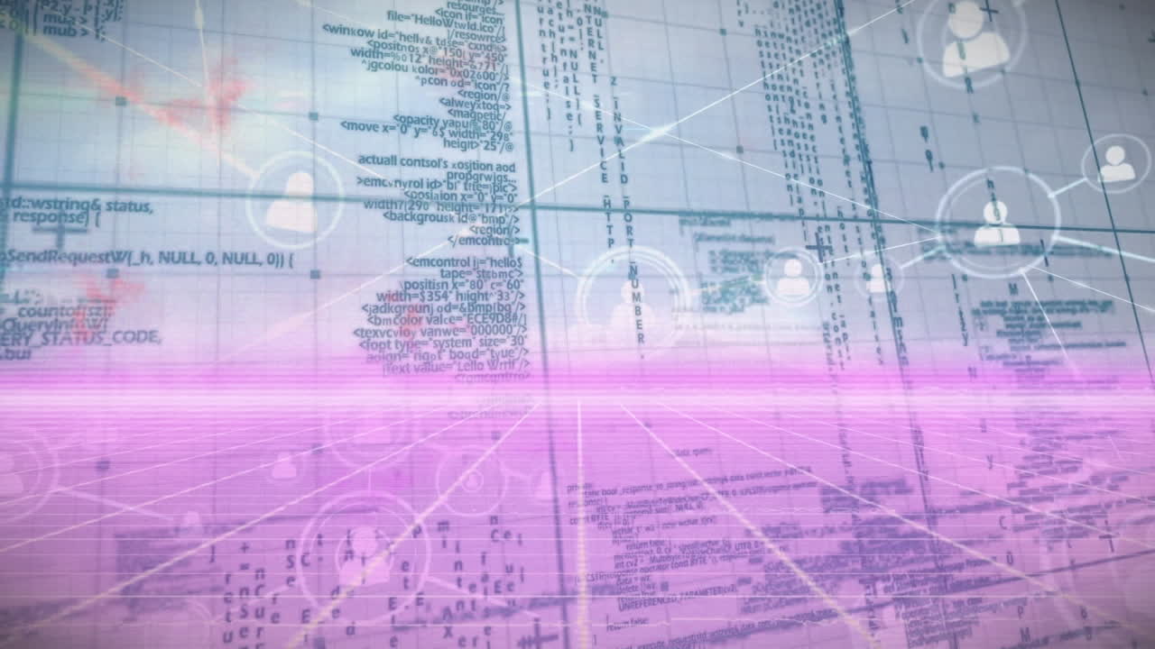 animación del procesamiento de datos sobre iconos