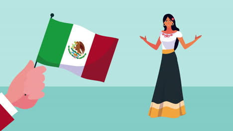 mexican woman with flag