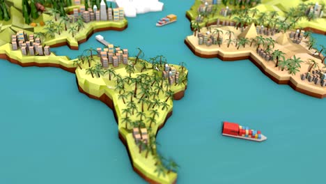 low poly earth - south america