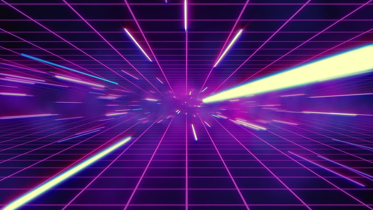 Sfondo a Griglia Cyberpunk Retrò