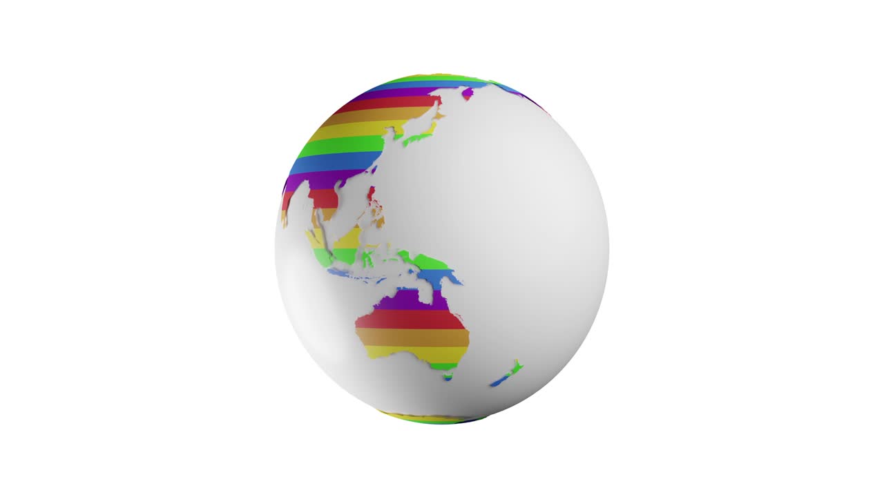 동성애자 자부심 컬러와 함께 3d 글로브: 루프 고립 애니메이션