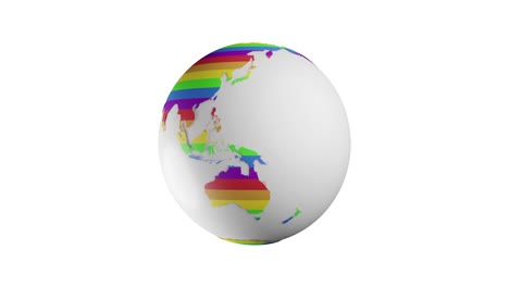 globo 3d con color de orgullo gay. animación aislada en bucle