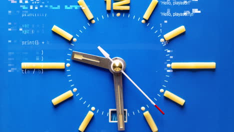 cool blue retro clock in stop motion