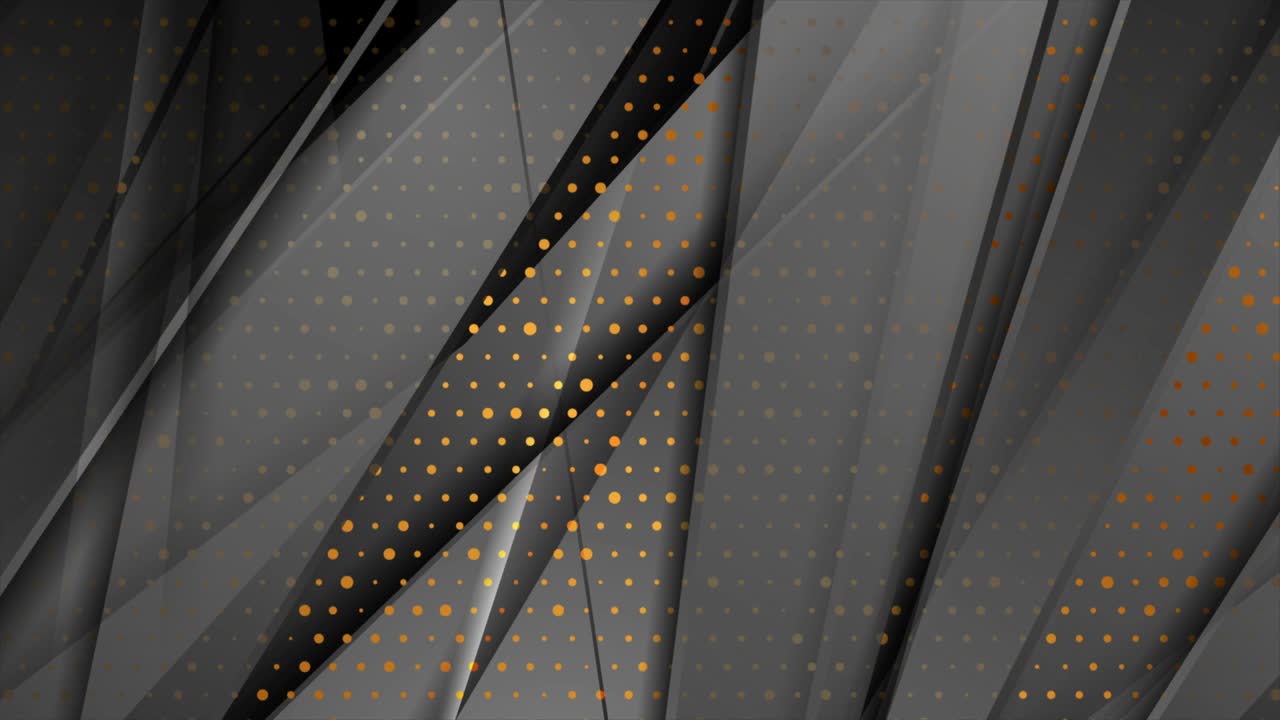 황금색 점과 함께 어두운 회색 반이는 추상적인 운동 배경