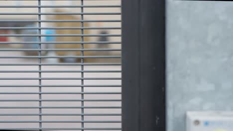 Close-up-of-automatic-prison-gate-opening