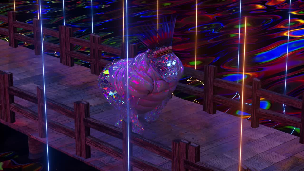 네온 다리 에 있는 크리스탈린 고릴라