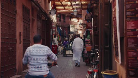 close up shot of the souks markets in the medina old town in marrakesh, morocco.