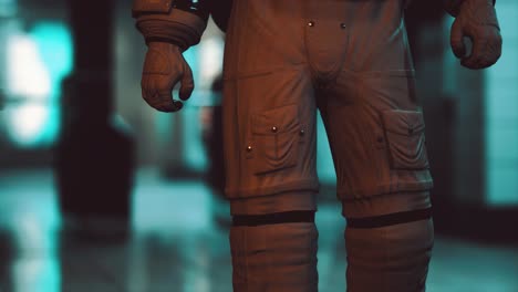 astronauta en el metro subterráneo