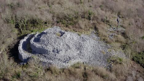 finvarra castle on knockma orbiting aerial shot