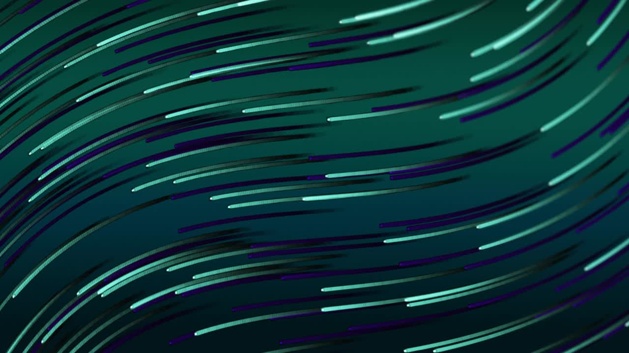 Light trails moving in waves against green background