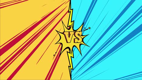 versus background in pop art style.