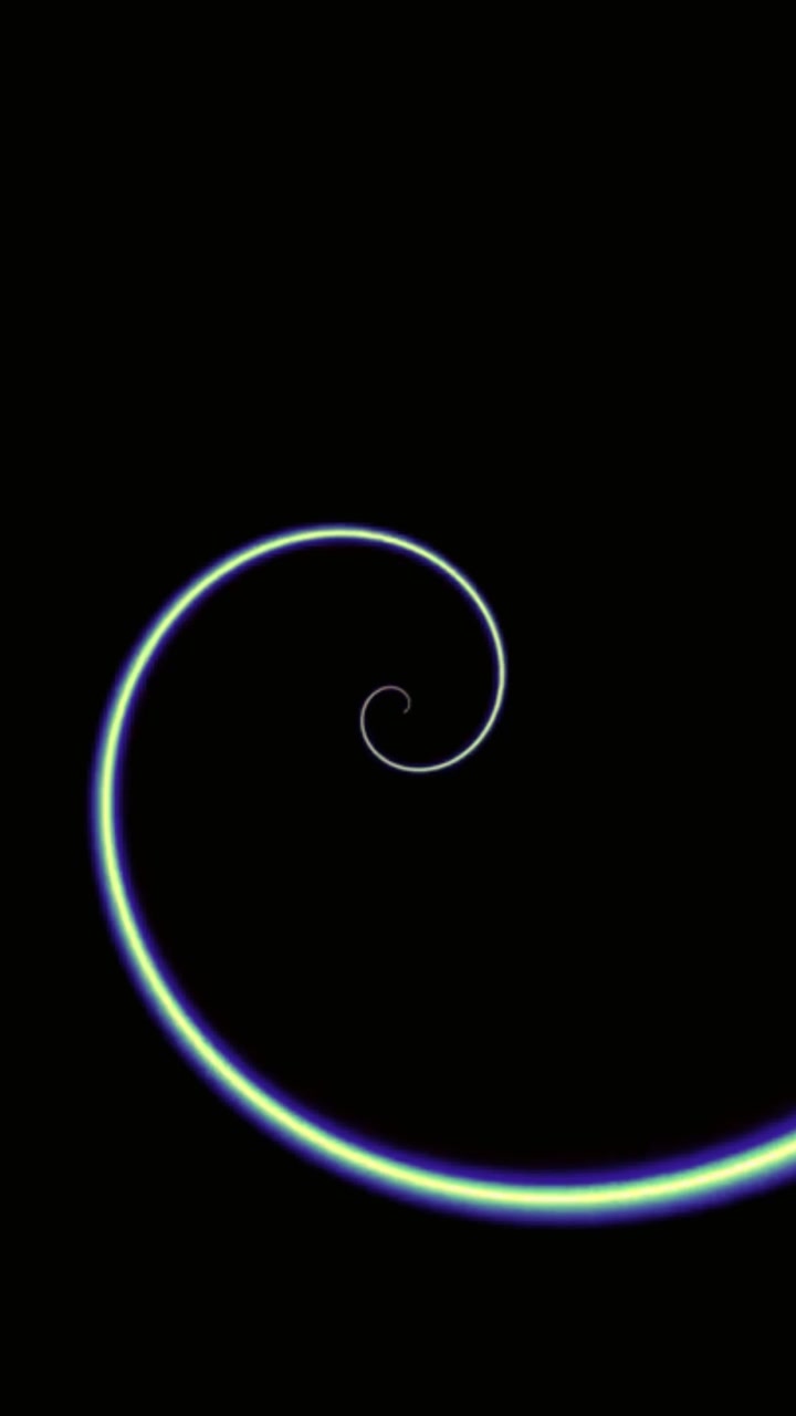 Animazione Dinamica di Linee a Spirale Luminose su Sfondo Nero