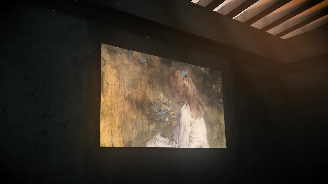 Galleria d'arte virtuale con vari dipinti classici