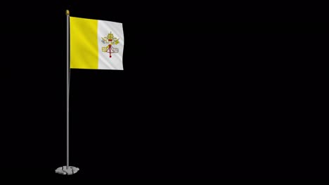 loop video of the vatican cityflag  fluttering in the wind, slow motion video of 4k uhd