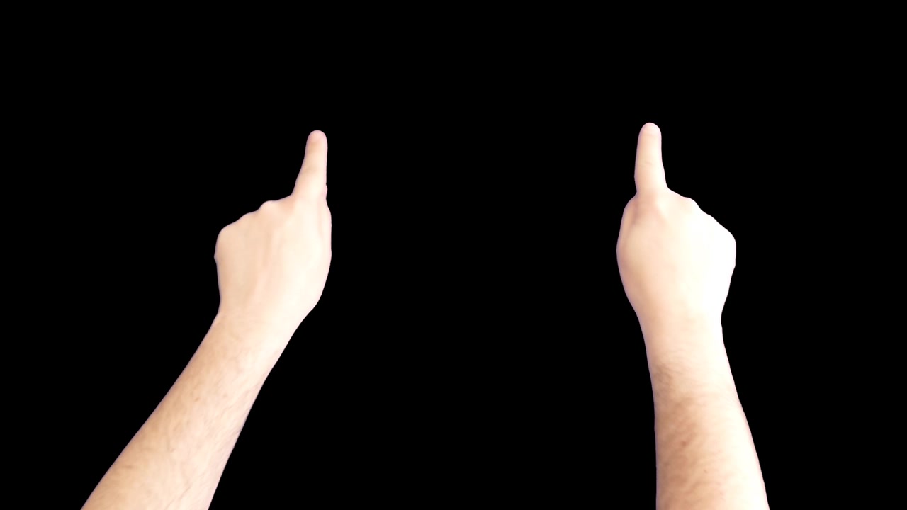 Two hands pointing upwards