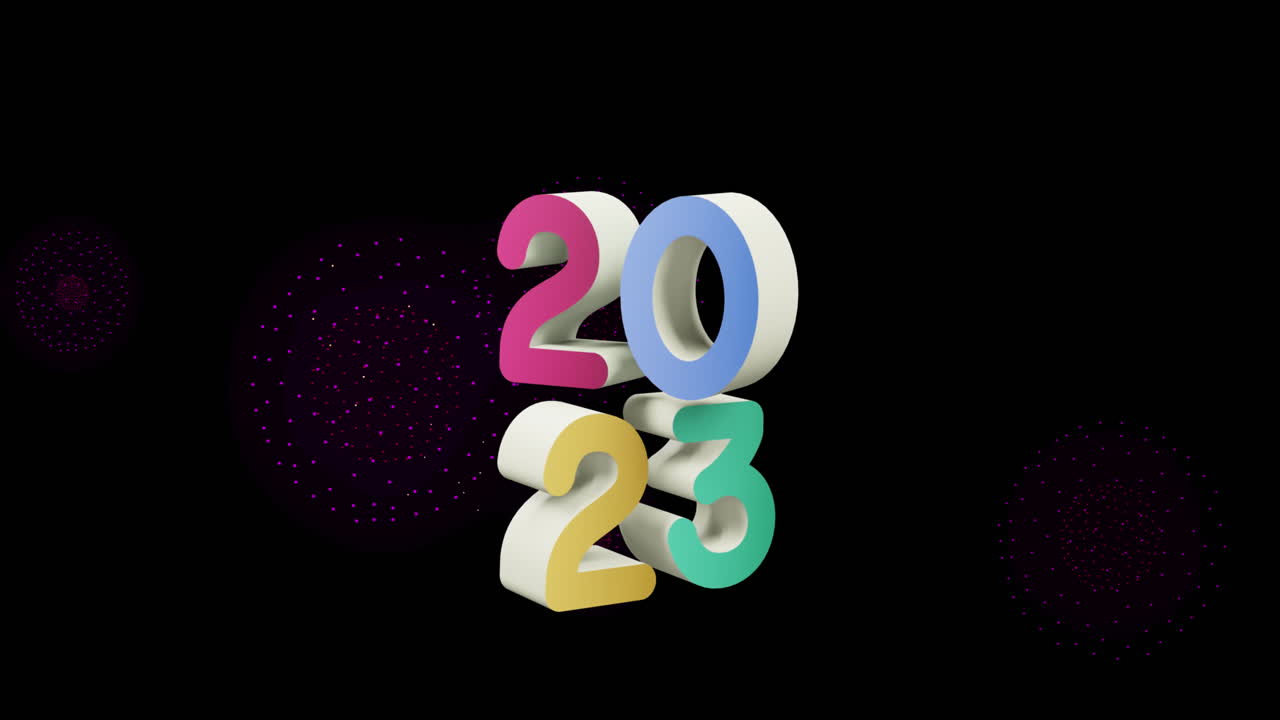 animación de 2023 texto sobre formas en movimiento