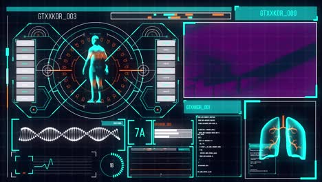 animación digital de la interfaz digital con el procesamiento de datos deportivos
