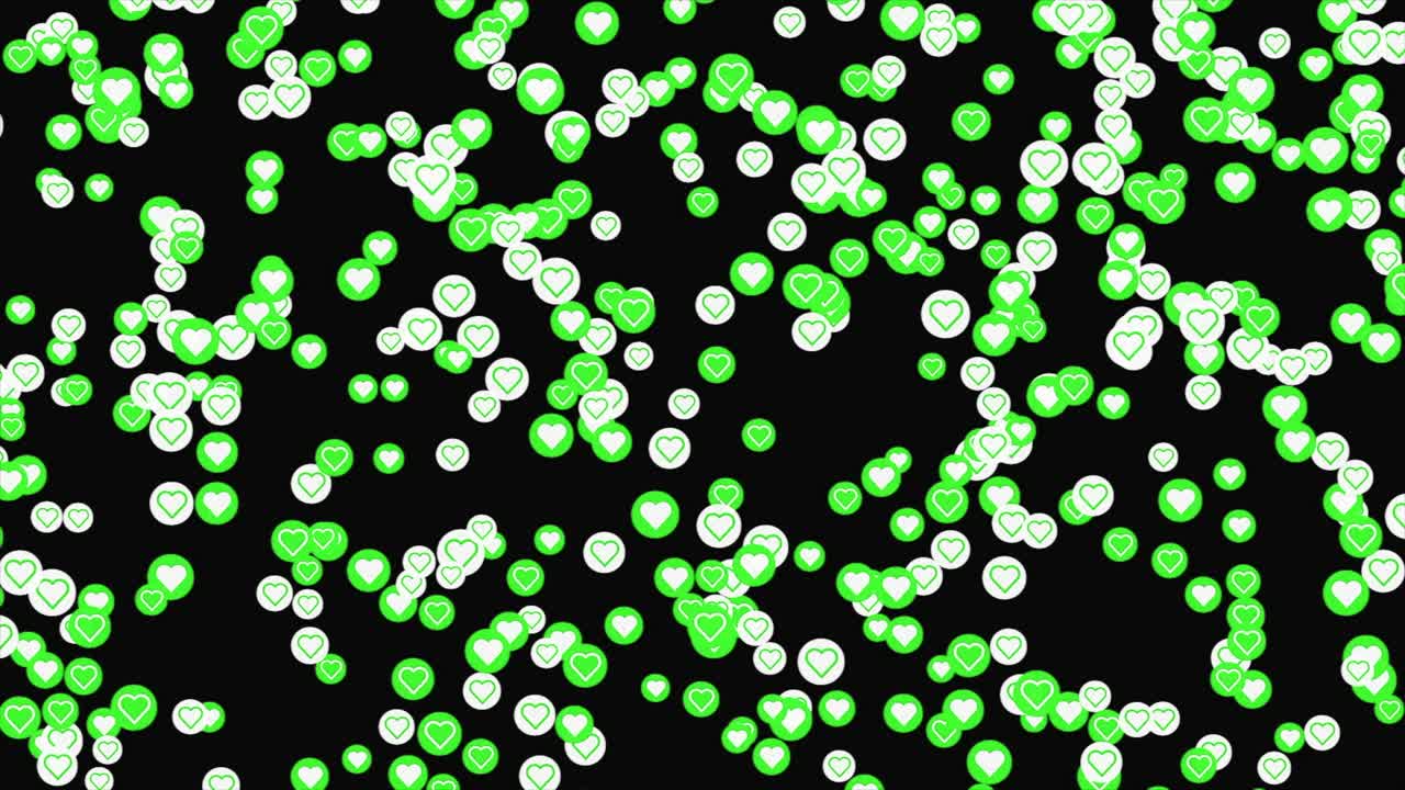 초록색과 색의 심장 모양