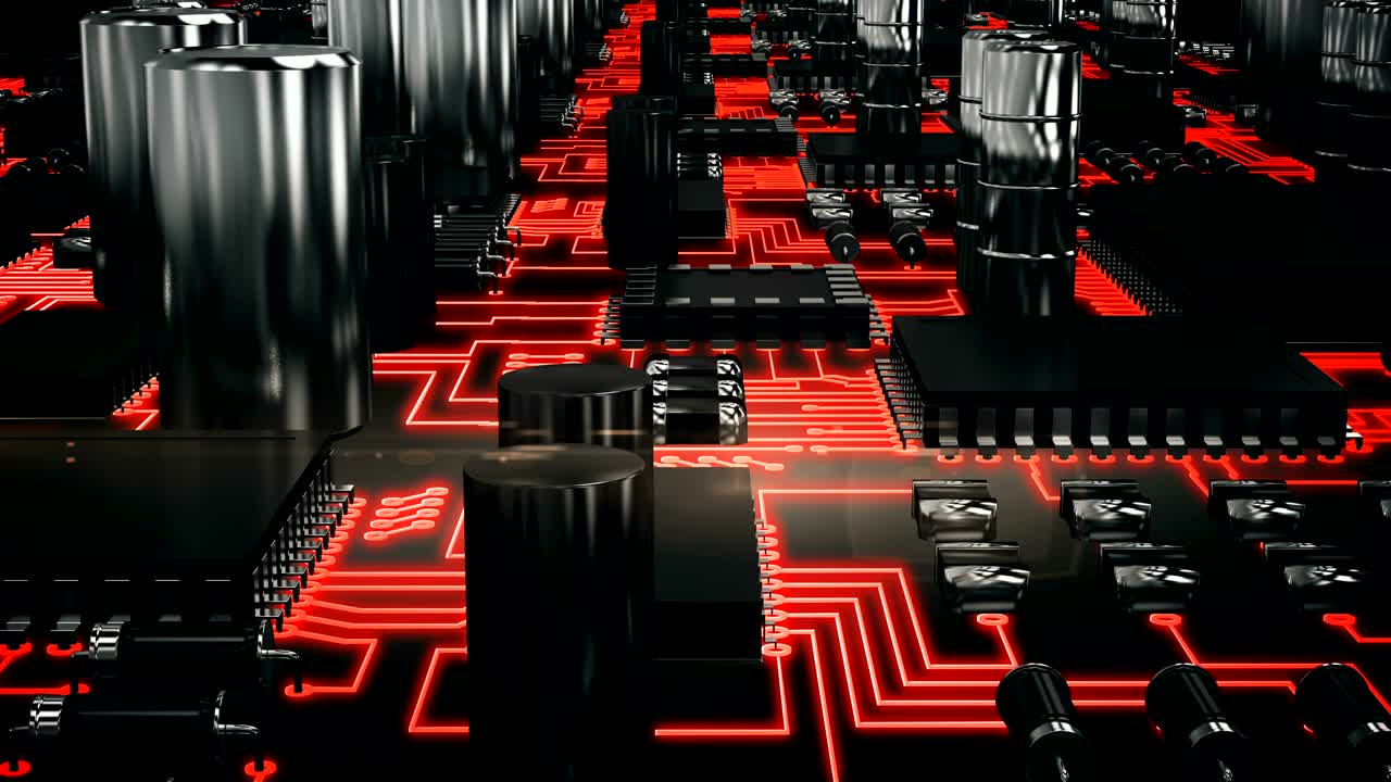 primer plano de una placa de circuitos electrónicos