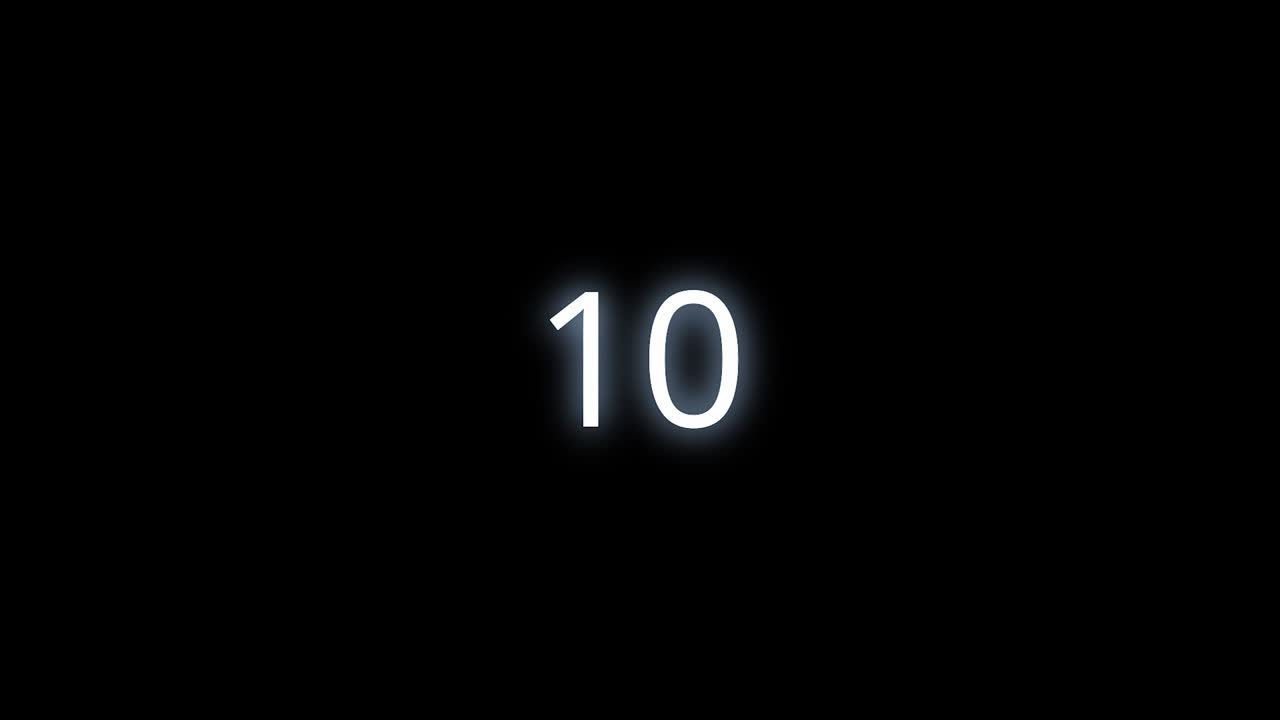 Transizione del numero dieci, 10, in 4K.