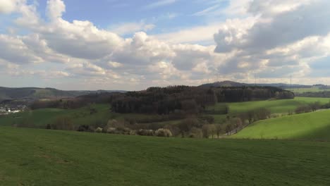 panning 180 over german beautiful green hill side