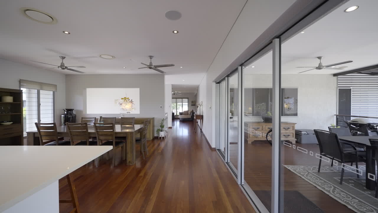 Contemporary home, kitchen, dining living room into spacious lounge room