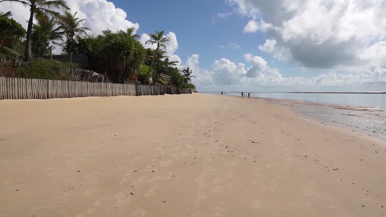 Tropical beach sunny day in Arraial D'Ajuda Bahia Brazil: Low Tide