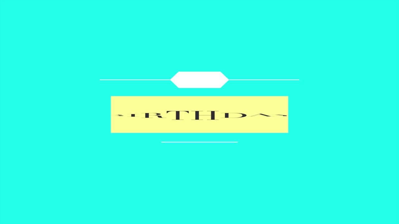 Modern Happy Birthday card on teal background - clean, minimalist design