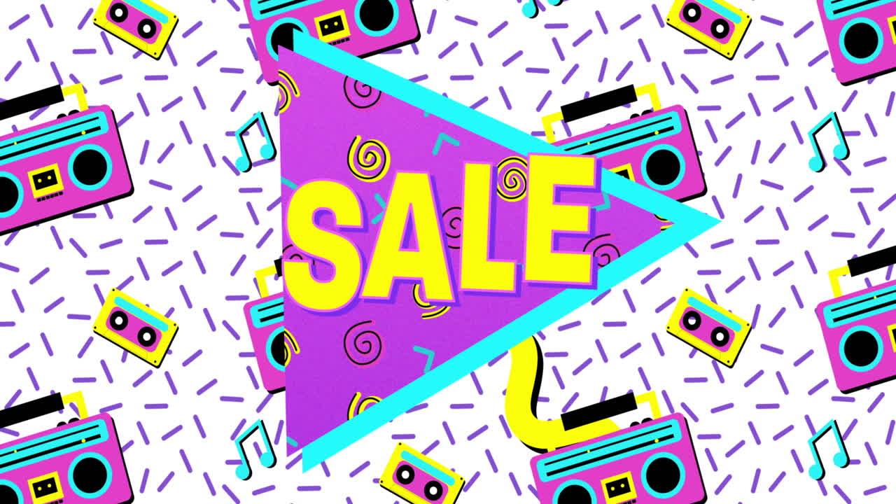 anuncio de venta en negrita en el estilo retro de los ochenta 4k