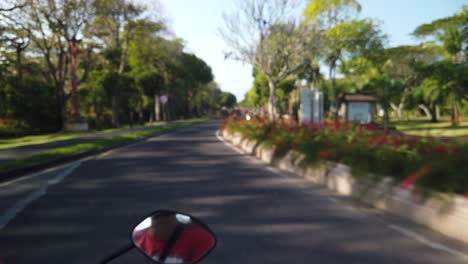 Nusa-Dua-Bali-Indonesia-beautiful-modern-roads-for-driving-scooters-around-resort-and-paradise-beach