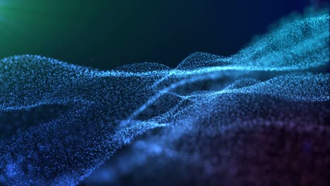 flying on particles background - 4k resolution