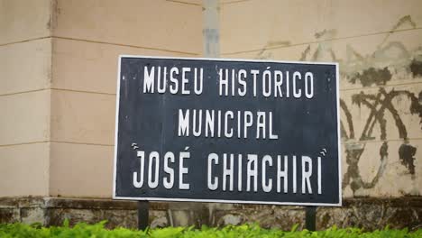 signboard of jose chiachiri museum in franca the capital of shoes in brazil