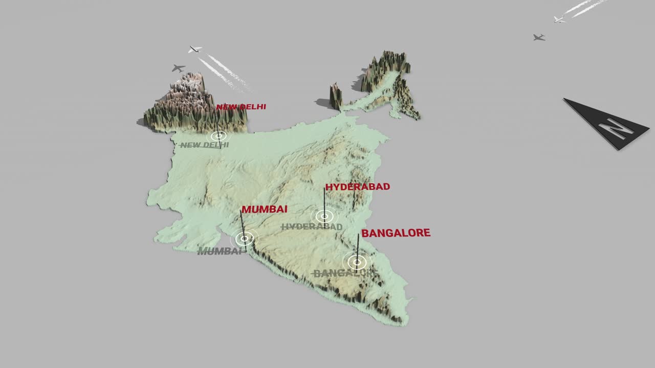 3d 지형 지도 인도