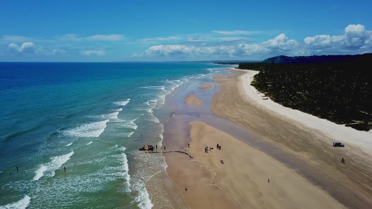aerial view of Sargi beach in Ilheus city, Bahia, Brazil