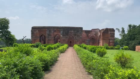 Cinematic-shot-of-Tantipara-Mosque-at-Gaur-in-Malda-District-in-West-Bengal-1