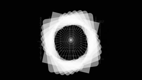 animación de formas digitales en movimiento sobre fondo negro