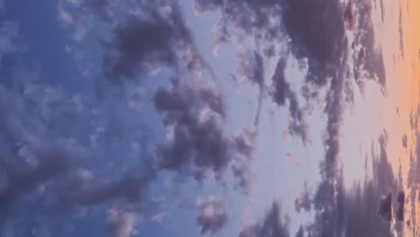 colorful sky, clouds and sea at sunset