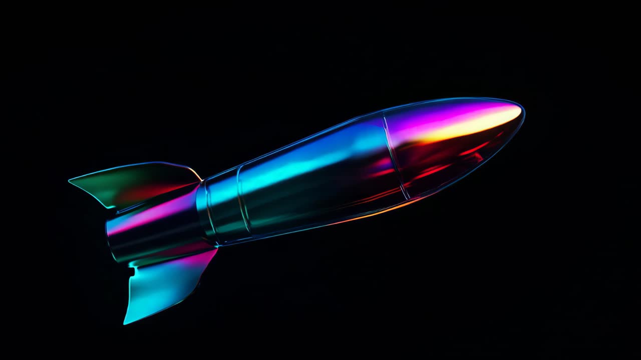 Colorful Rocket in Space