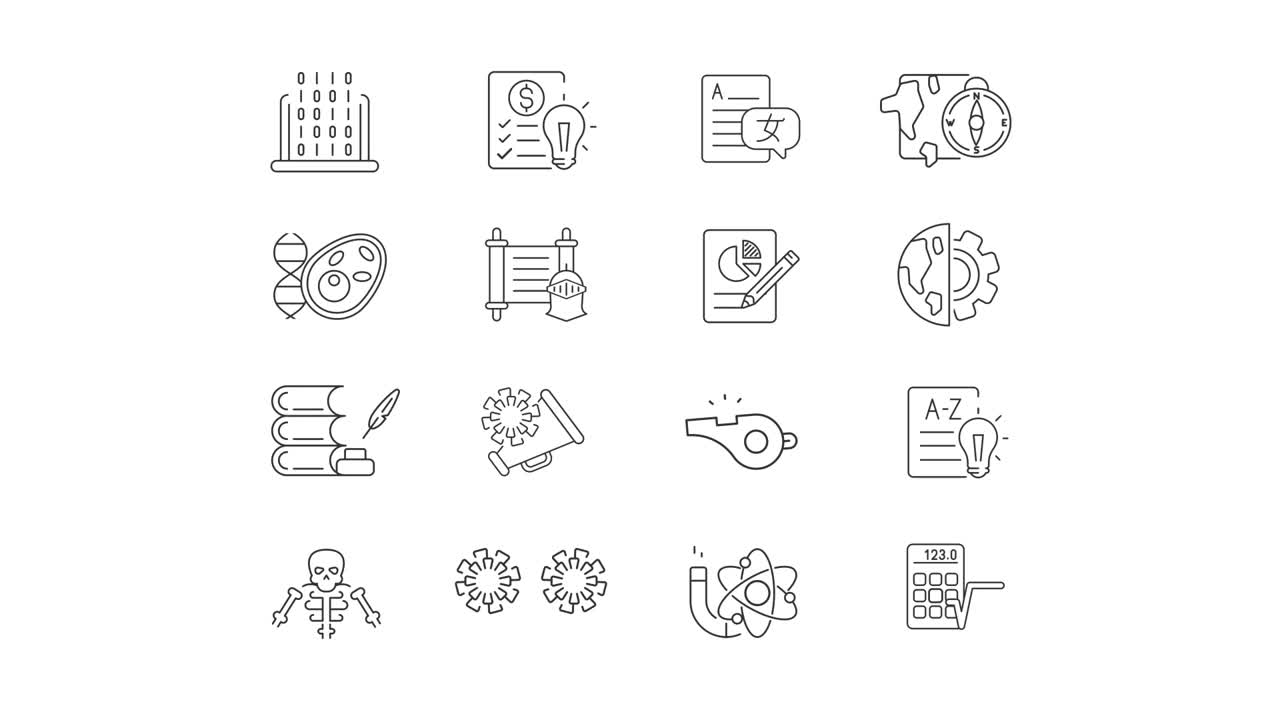 Set of education line icons