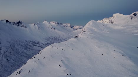 arctic mountain range during mid-winter