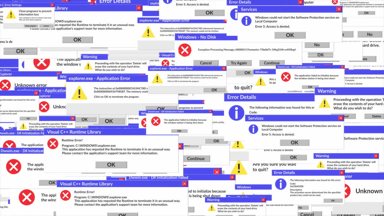 Chaotic Computer Error Messages