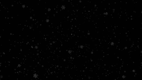 small snowflakes, real snow isolated for insertion into a winter project, snowflakes on a black background in 4k